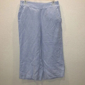 Loft Cropped Wide Leg Linen Pants Classic Lightweight High Waisted